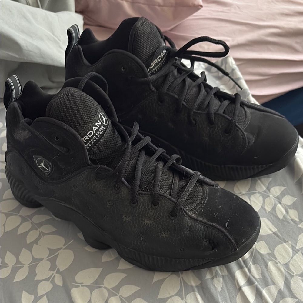 Jordan Black Athletic Shoes with Nubuck Upper worn 1 time